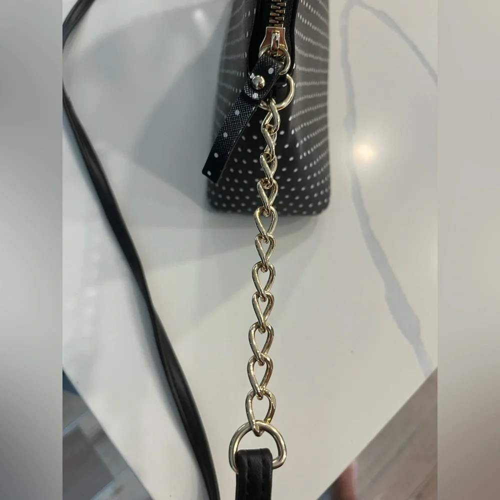 NANETTE LEPORE‎ Dome Black And White Polka Dot Crossbody Bag